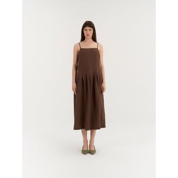 AmourLinen Plissiertes Leinenkleid SARAH