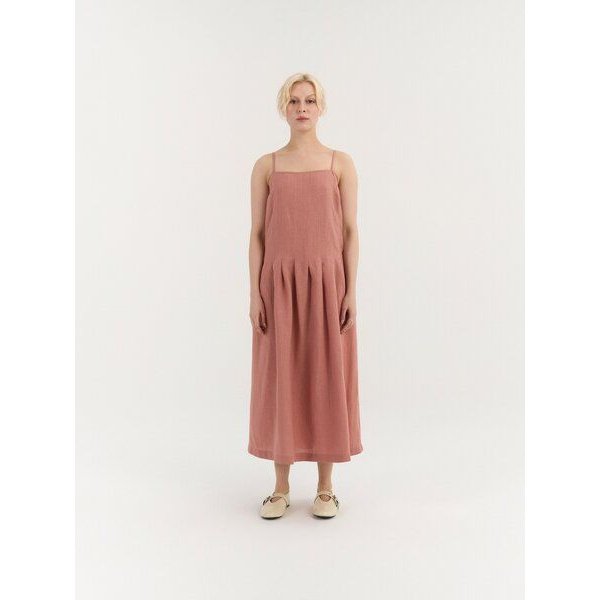 AmourLinen Plissiertes Leinenkleid SARAH