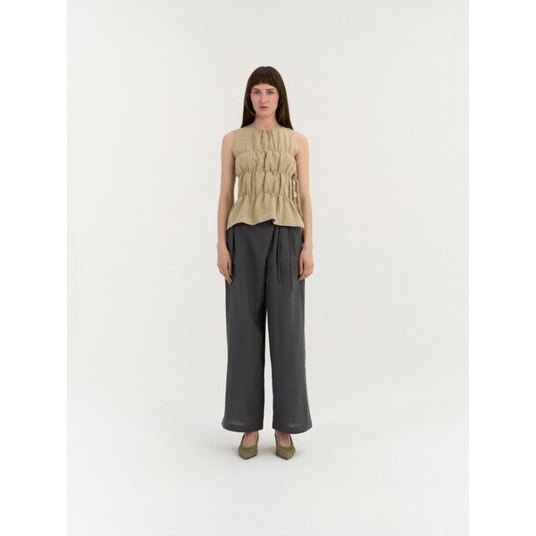 AmourLinen Gerafftes Leinen-Top ELOISE