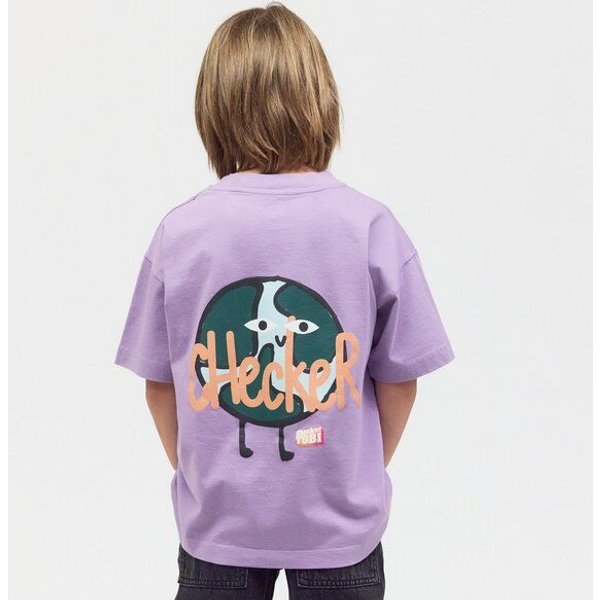 PlayPlayPauly CHECKER TOBI Erde Unisex Kinder T-Shirt aus Bio-Baumwolle