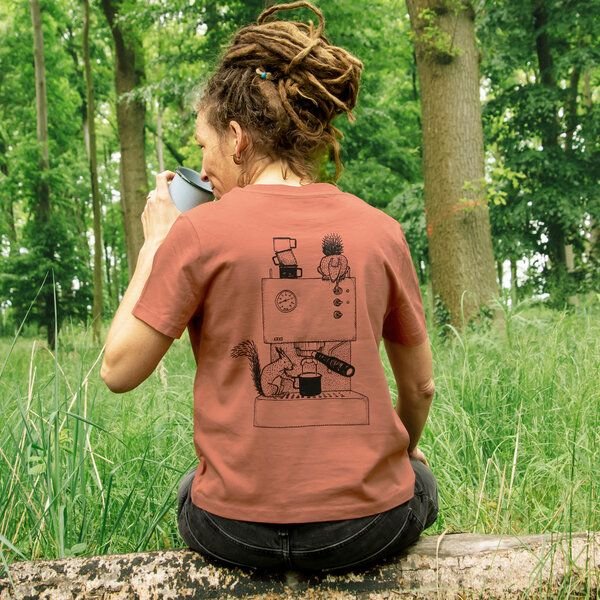 Cmig Damen T-Shirt Kaffee-Hörnchen für Espressoliebhaber
