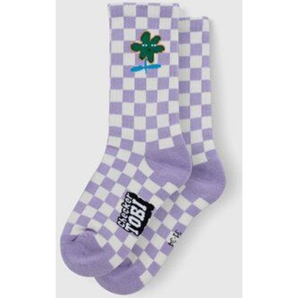 PlayPlayPauly CHECKER TOBI Blume Unisex Socken aus Bio-Baumwoll-Mix