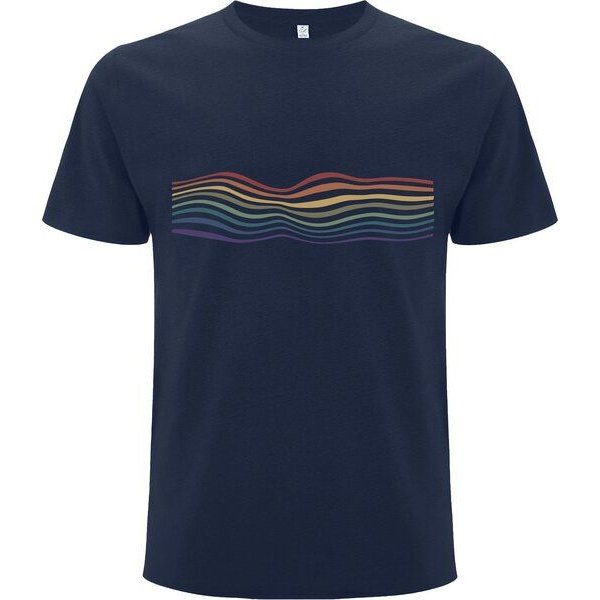 Spreecult Regenbogen Linien - - Bio und Fair - Männer Unisex Shirt