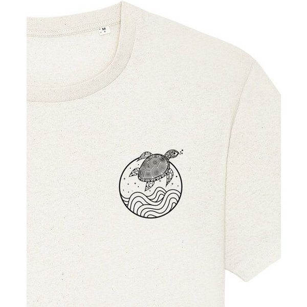 vis wear Schildkröte zwischen Ozean und Wellen - Unisex T-Shirt - Recycled Bio Baumwolle