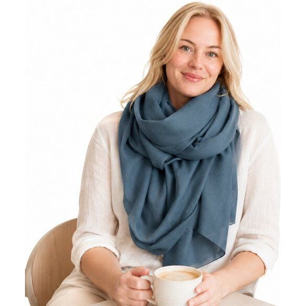 Good To Give Leichter Sommer Schal – Umschlagtuch / Stola aus Kaschmir – Fair Trade – weich & atmungsaktiv – 200 × 100 cm