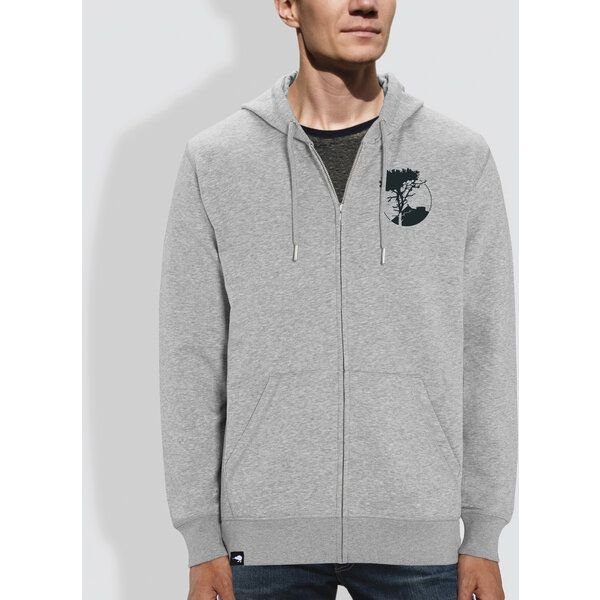 little kiwi Herren Hoodie, "Auf der Spitze", Heather Grey