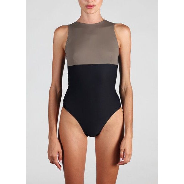 RENDL Swimsuit No.18 - zweifarbiger, hochgeschnittener Badeanzug