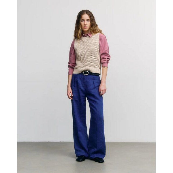 Rotholz Kurze Strickweste aus Bio-Baumwolle
