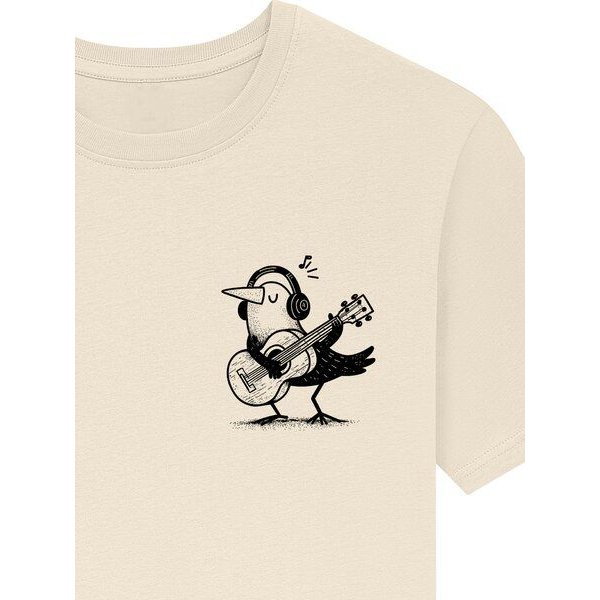 Spreecult kleiner Gitarren Vogel - Bio und Fair - Männer Unisex T-Shirt - Guitar Bird