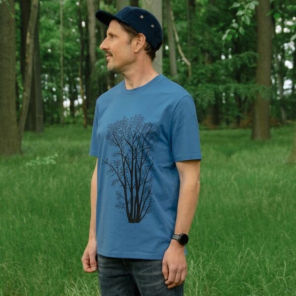 Cmig Herren T-Shirt Erle mit Elster / T-Shirt mit Baum