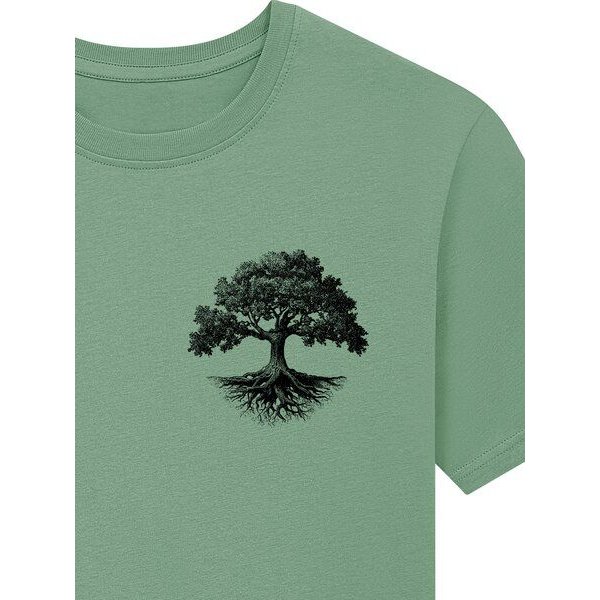 Spreecult Kleiner Baum - Bio und Fair - Männer Unisex T-Shirt - Baumwurzel