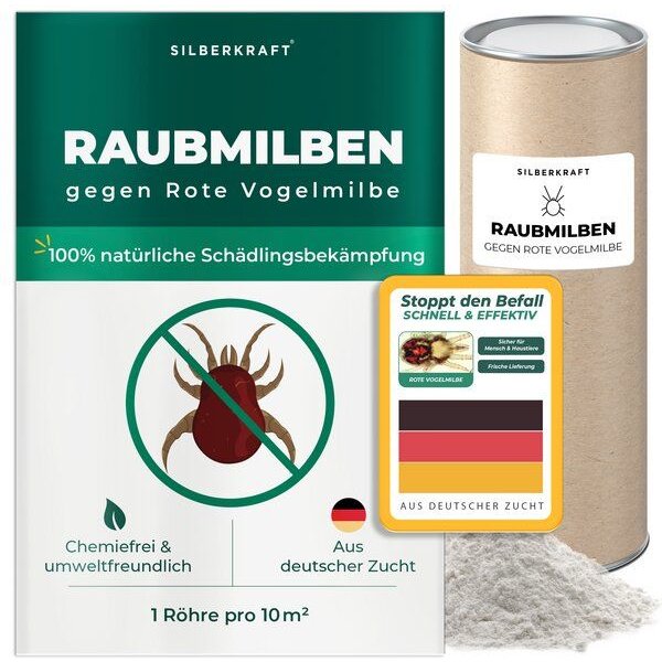 Silberkraft Raubmilben gegen Rote Vogelmilben