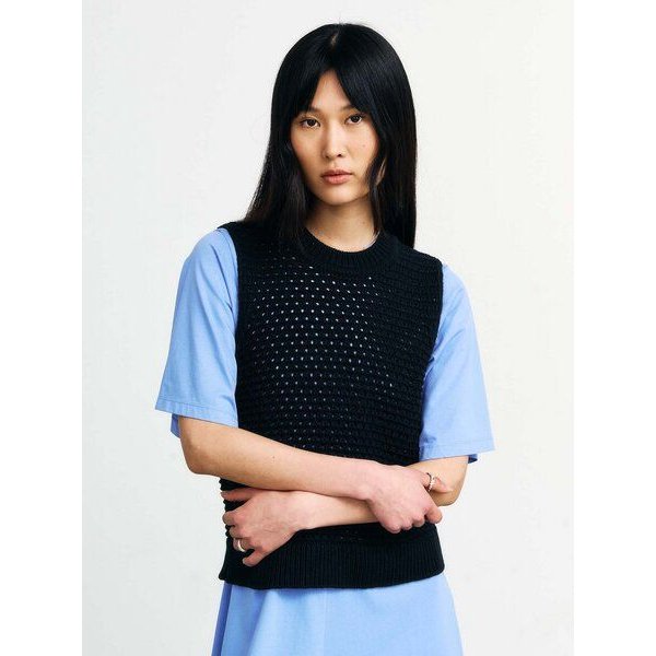 Rotholz Damen Weste - Cropped Knit Vest - aus Bio-Baumwolle