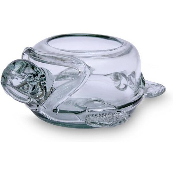 Mitienda Shop Blumenschale Schildkröte | Mundgeblasenes Glas aus Mexiko, Terrarium Pflanzgefäß Schildkröte aus Glas