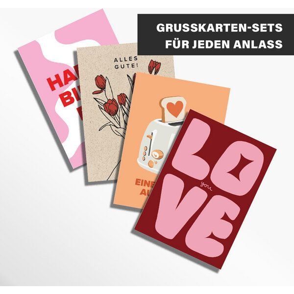 DEINE ZWEISAMKEIT GRUSSKARTEN-SETS | 4 x 4 GRUSSKARTEN FÜR BESONDERE ANLÄSSE