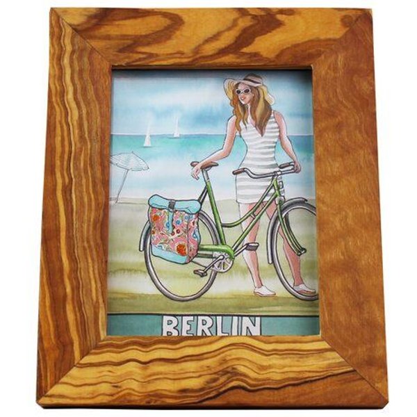 Mitienda Shop Bilderrahmen aus Olivenholz 11,5cm x 8,5cm Fotorahmen