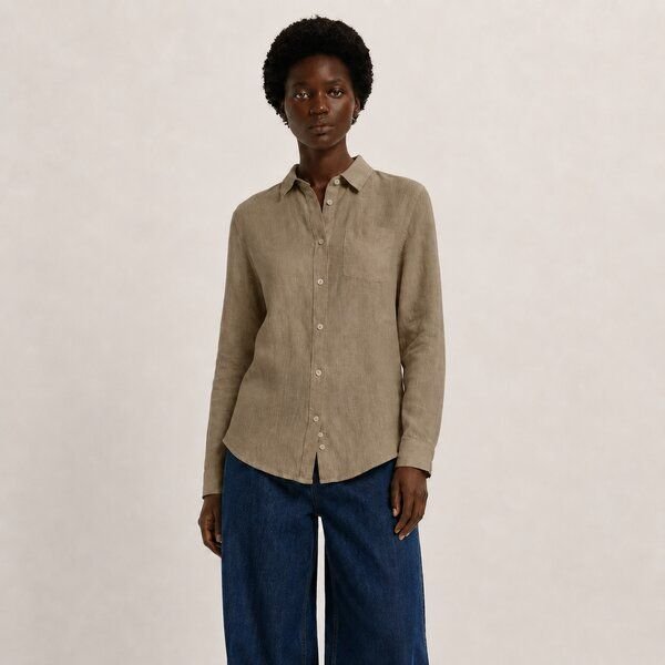 YTWOO Damen Leinenbluse