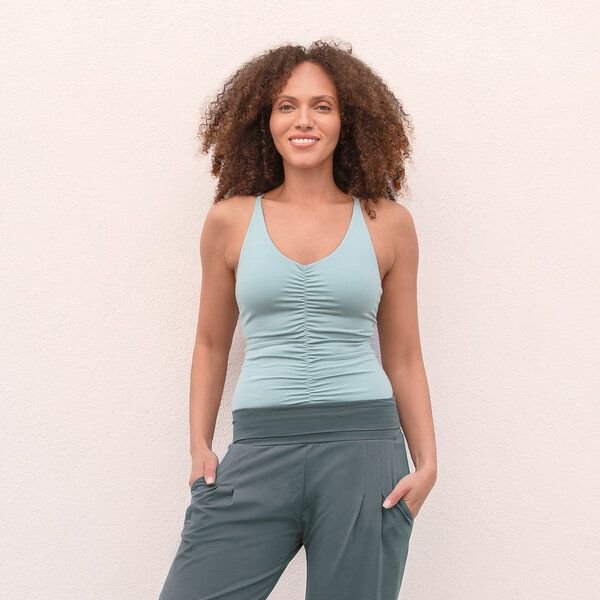 Jaya NICOLE - Damen - Top für Yoga aus Biobaumwolle mit besonderer Rückenpartie
