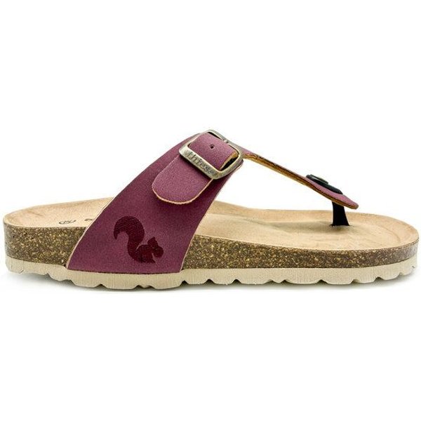 Vegane thies ® Eco Bio Thong Sandale aus rec. PET mit Kork-Tieffussbett