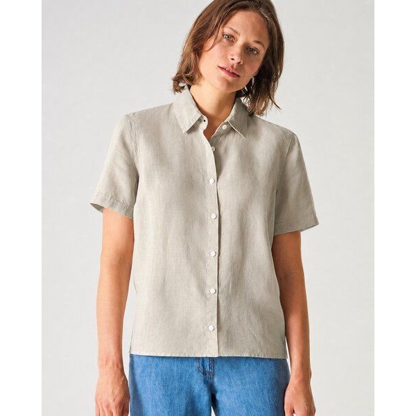 HempAge Kurzarmbluse Damen 100% Hanf