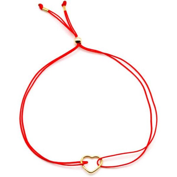 juni Stoffarmbändchen mit Herz und verstellbarer Schiebeperle aus recyceltem Gold - mehrere Farben