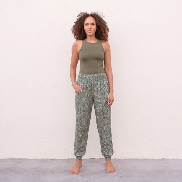 Jaya ANANDA PAISLEY - Damen - locker-leichte Sommerhose für Yoga und Freizeit