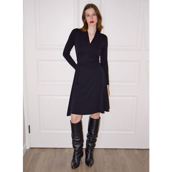 Ingoria ANNABELL elegantes Kleid mit Wickel Bändern