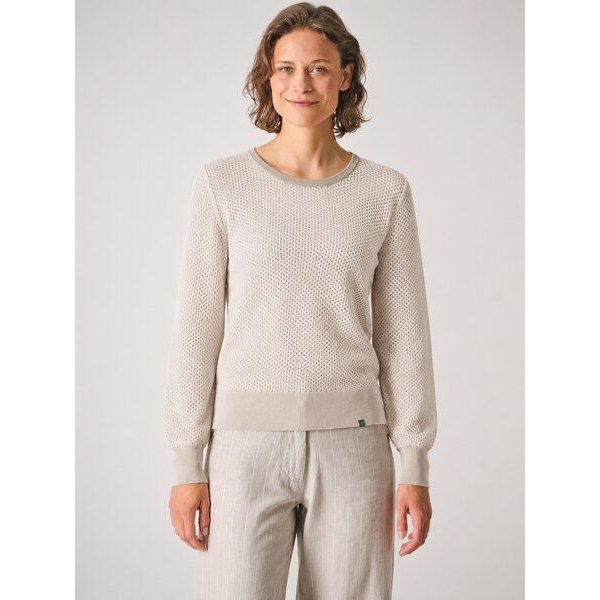 HempAge Damen Lochstrick Pullover Hanf/Biobaumwolle