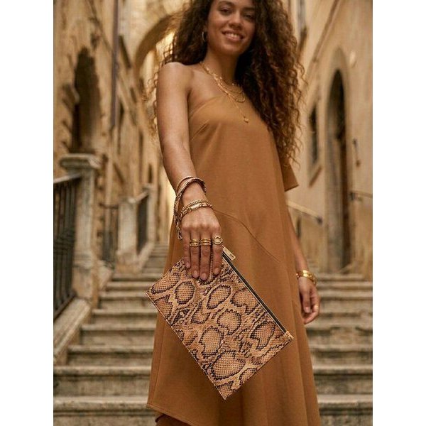 Will's Vegan Shop Wristlet Schlangenmuster der Frauen