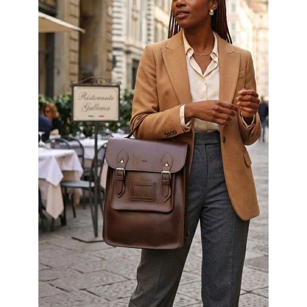 Will's Vegan Shoes Großer Satchel-Rucksack Kastanie Herren