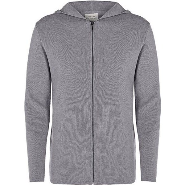 Will's Vegan Shoes Zip Up Knit Hoodie grau stricken Herren