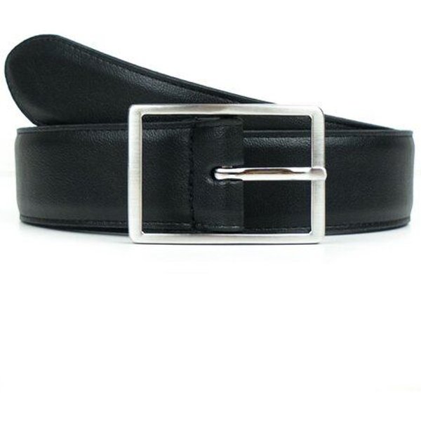 Will's Vegan Shop Geometrischer Gürtel, 3,5 cm Schwarz Herren