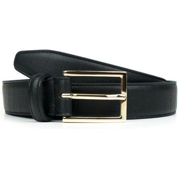 Will's Vegan Shop Luxuriöser Gürtel, 3 cm Schwarz Gold Damen