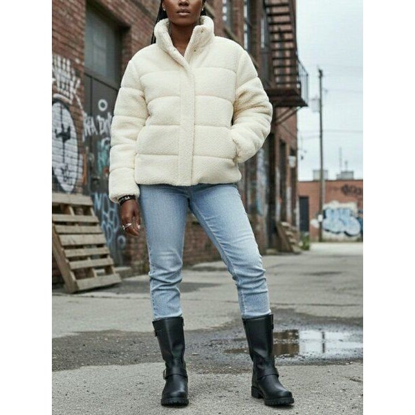 Will's Vegan Shop Recycelte Teddy-Pufferjacke