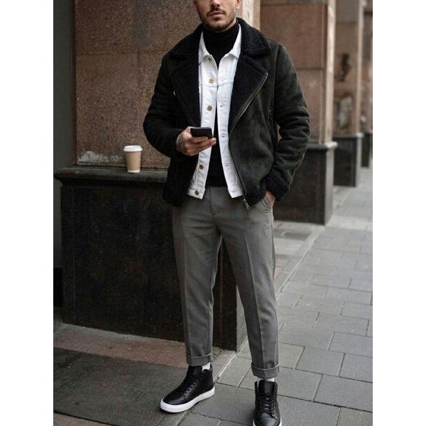 Will's Vegan Shop Recycelte Aviator aus veganem Shearling