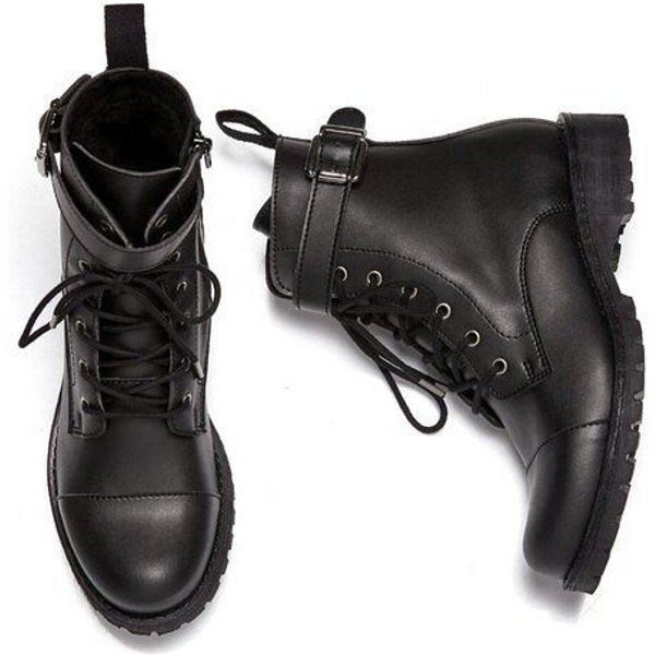 Will's Vegan Shop Arbeitsstiefel mit Schnallen Frauen