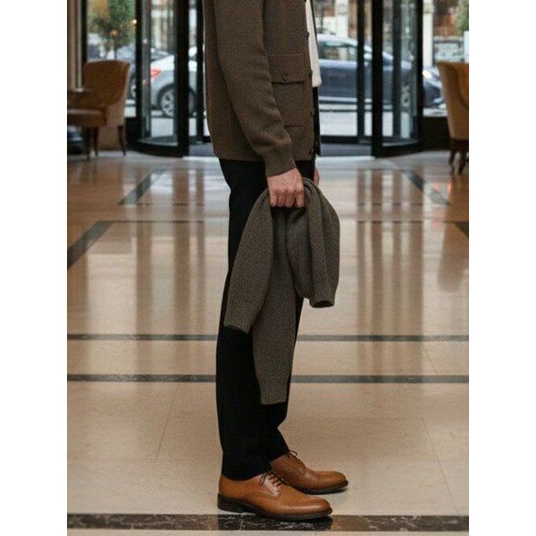Will's Vegan Shop Goodyear Welt Brogues Sehr helles Braun Herren