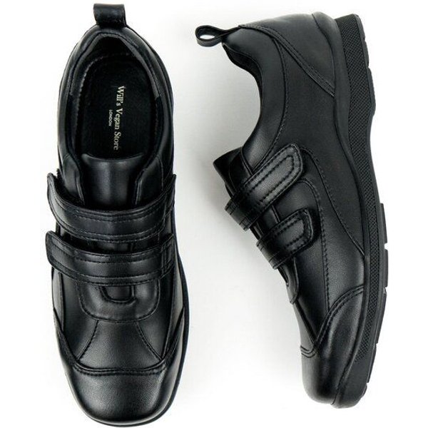 Will's Vegan Shop Kids Velcro Strap Shoes Schwarz Unisex