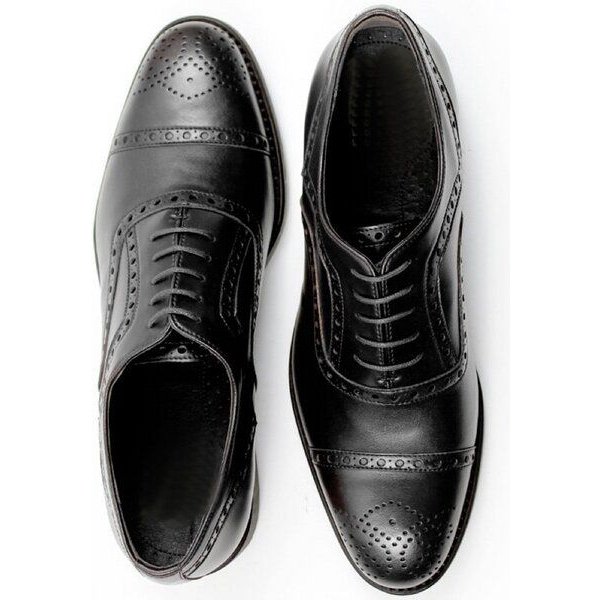 Will's Vegan Shop Goodyear Welt Brogues Schwarz Herren