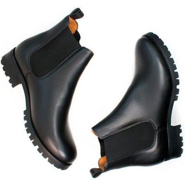 Will's Vegan Shop Weit geschnittene Luxe Chelsea-Stiefel mit tiefem Profil