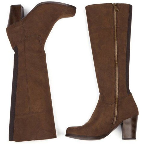 Will's Vegan Shop Kniehohe Stiefel aus veganem Wildleder Damen