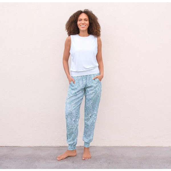Jaya ANANDA ROSEBIRD & FLOWERS - Damen - Sommerhose für Yoga und Freizeit