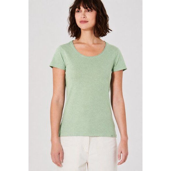 HempAge Damen T-Shirt mit Rollsaum Hanf/Bio-Baumwolle