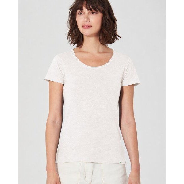 HempAge Damen T-Shirt mit Rollsaum Hanf/Bio-Baumwolle