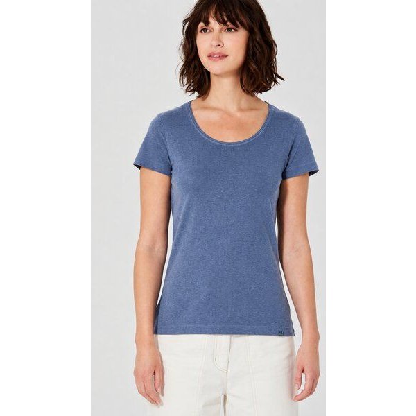 HempAge Damen T-Shirt mit Rollsaum Hanf/Bio-Baumwolle