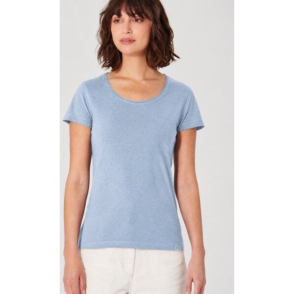 HempAge Damen T-Shirt mit Rollsaum Hanf/Bio-Baumwolle