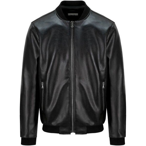 Will's Vegan Shop Bomberjacke Schwarz vegan Leder Herren