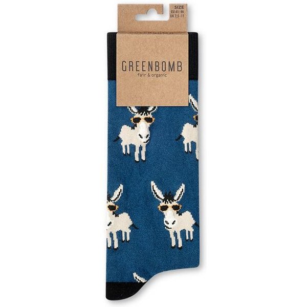 GREENBOMB Funky Donkey 2 Socks - Lässige Socken aus Bio-Baumwoll Mix / hochwertiger Print / Fair & Vegan