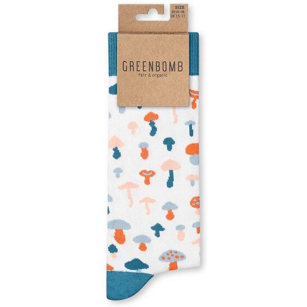 GREENBOMB Mushroom Field Socks - Lässige Socken aus Bio-Baumwoll Mix / hochwertiger Print / Fair & Vegan