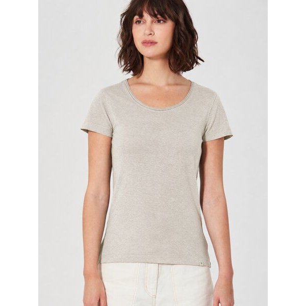 HempAge Damen T-Shirt mit Rollsaum Hanf/Bio-Baumwolle